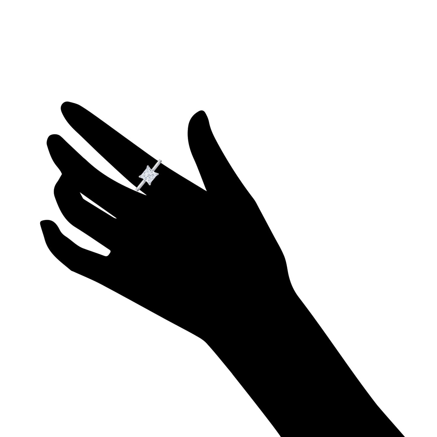 2 Ct Princess Solitaire Ring