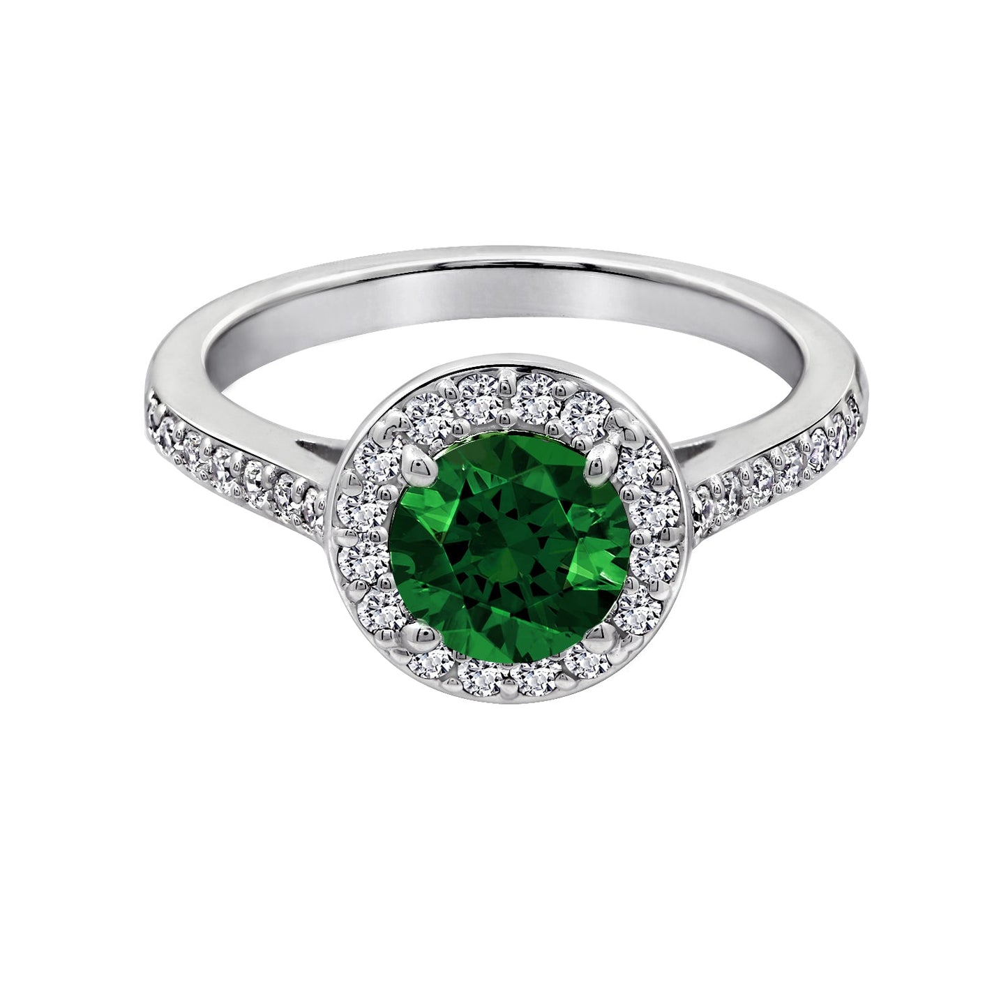 1.5 Ct Round Center Halo Ring