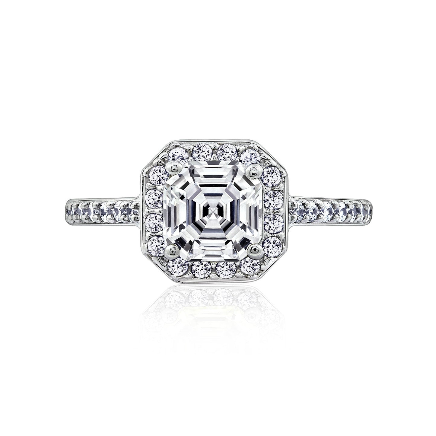 Center Asscher-Cut Halo Ring (1.5 cttw)