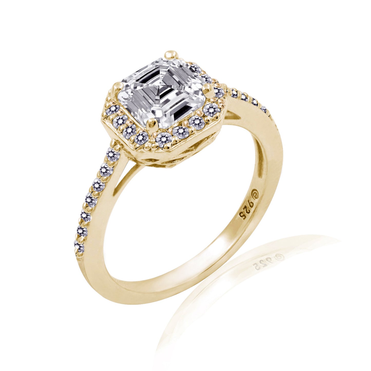 Center Asscher-Cut Halo Ring (1.5 cttw)