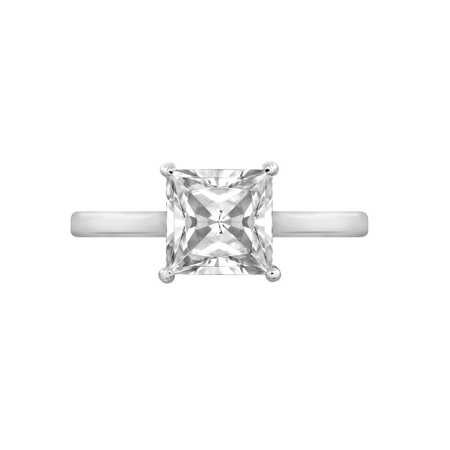 2ct Princess Cut Solitaire Ring With Fancy Gallery
