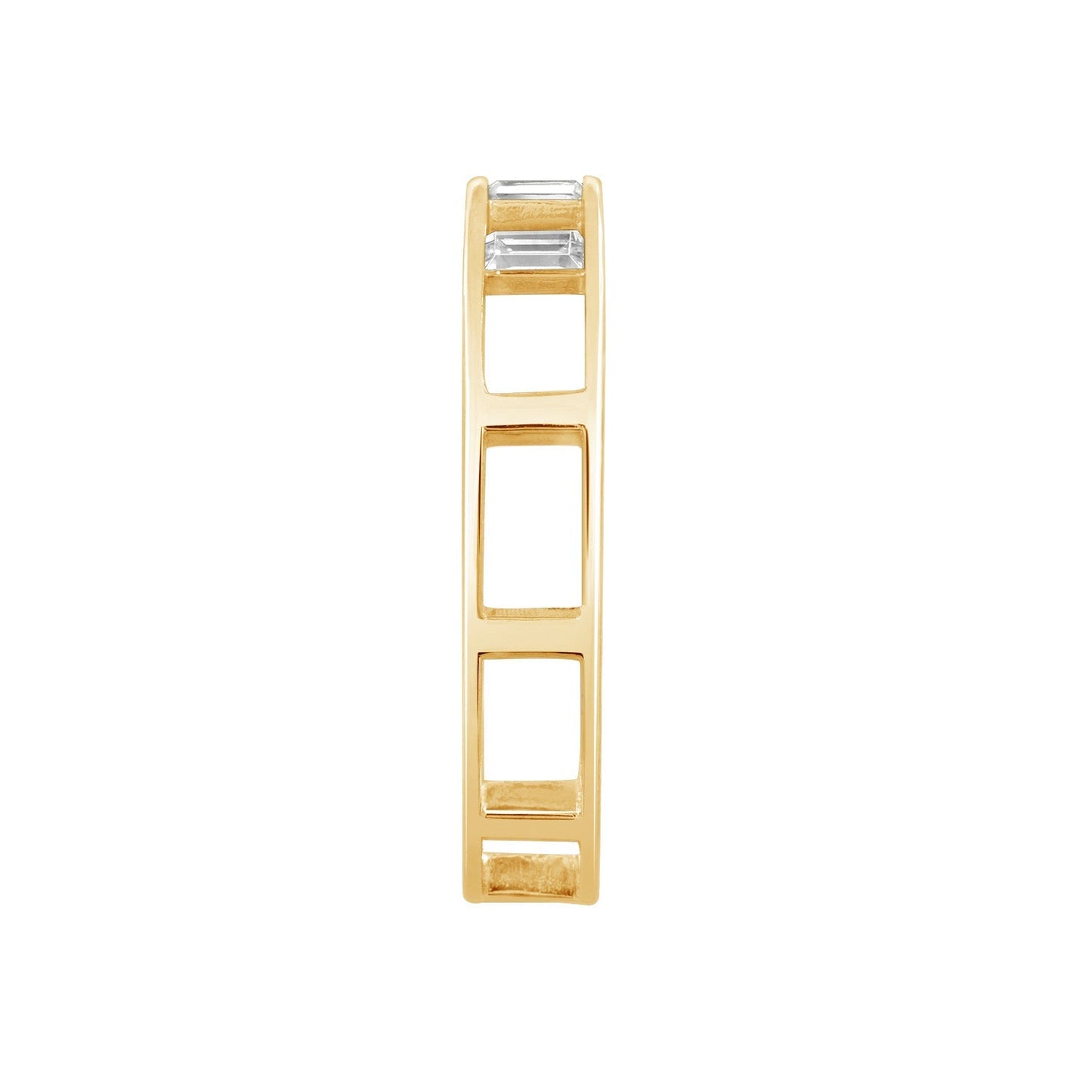 Vertical Baguette Hollow Band Ring