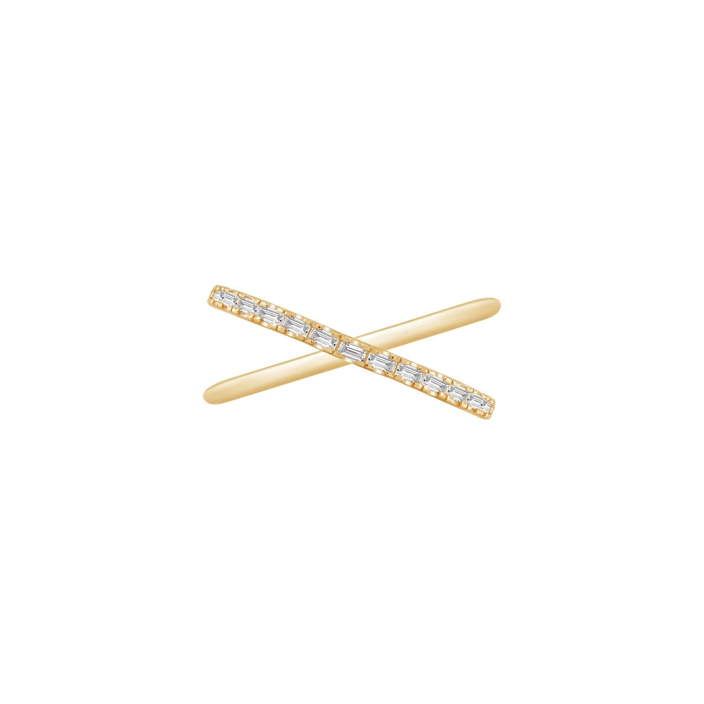 Horizontal Baguette X Ring