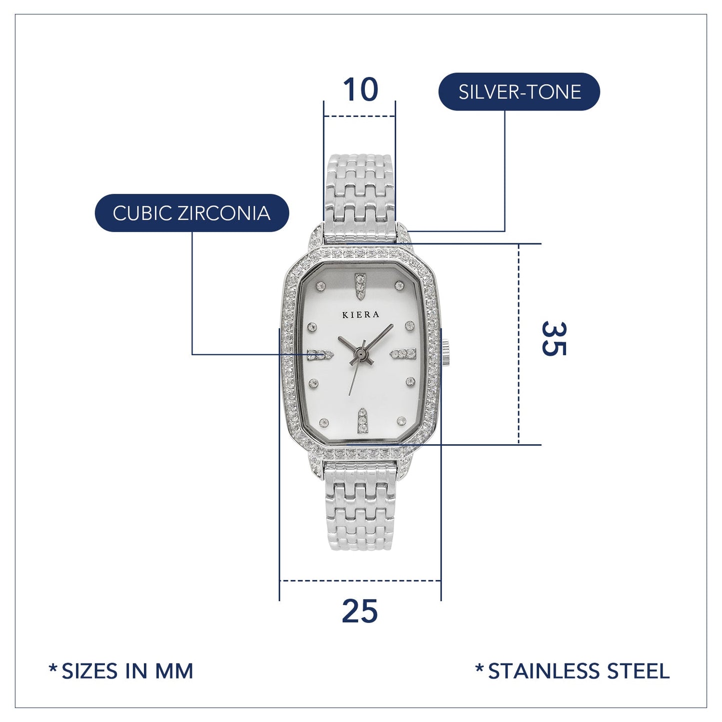 Octagon Stainless Steel Watch