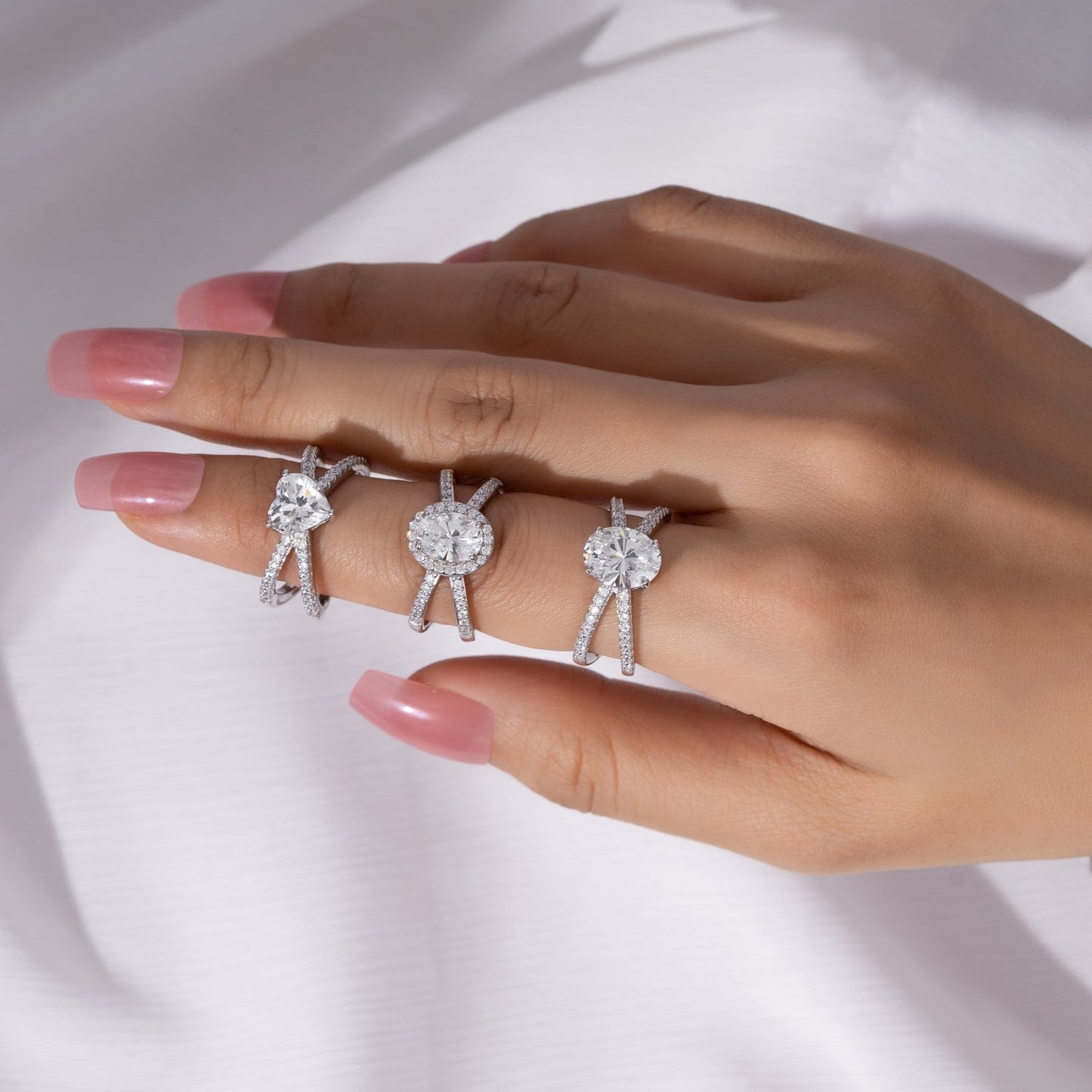X Split Shank Heart Solitaire Ring JER25942
