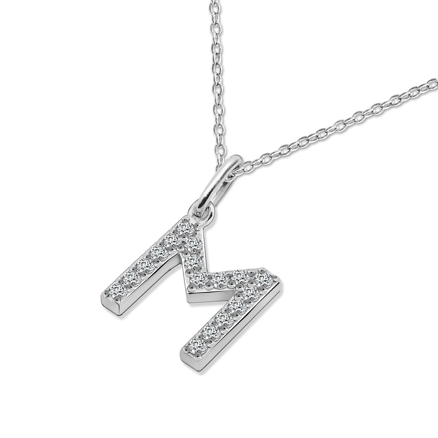 Pave Initial Pendant Necklace