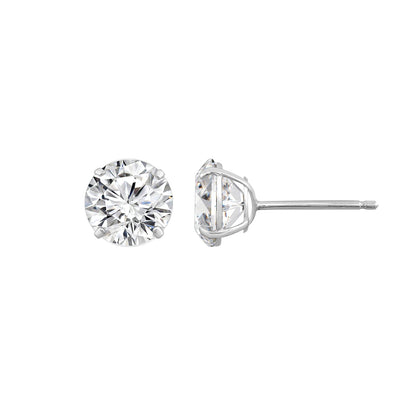 Solid Gold 4.00 cttw Round Solitaire Stud Earrings