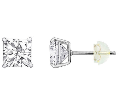 Solid Gold 2.00 cttw Princess-Cut Stud Earrings