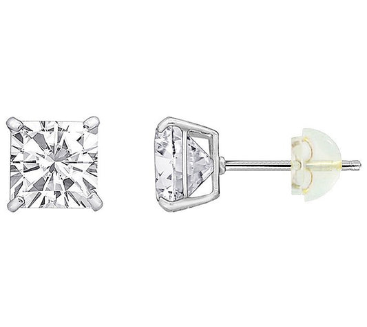 Solid Gold 2.00 cttw Princess-Cut Stud Earrings