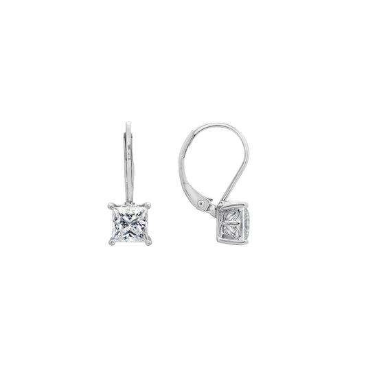 2.00 cttw Princess-Cut Lever Back Earring