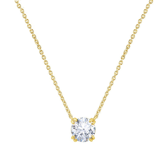 Round Solitaire Pendant Necklace JEP17604