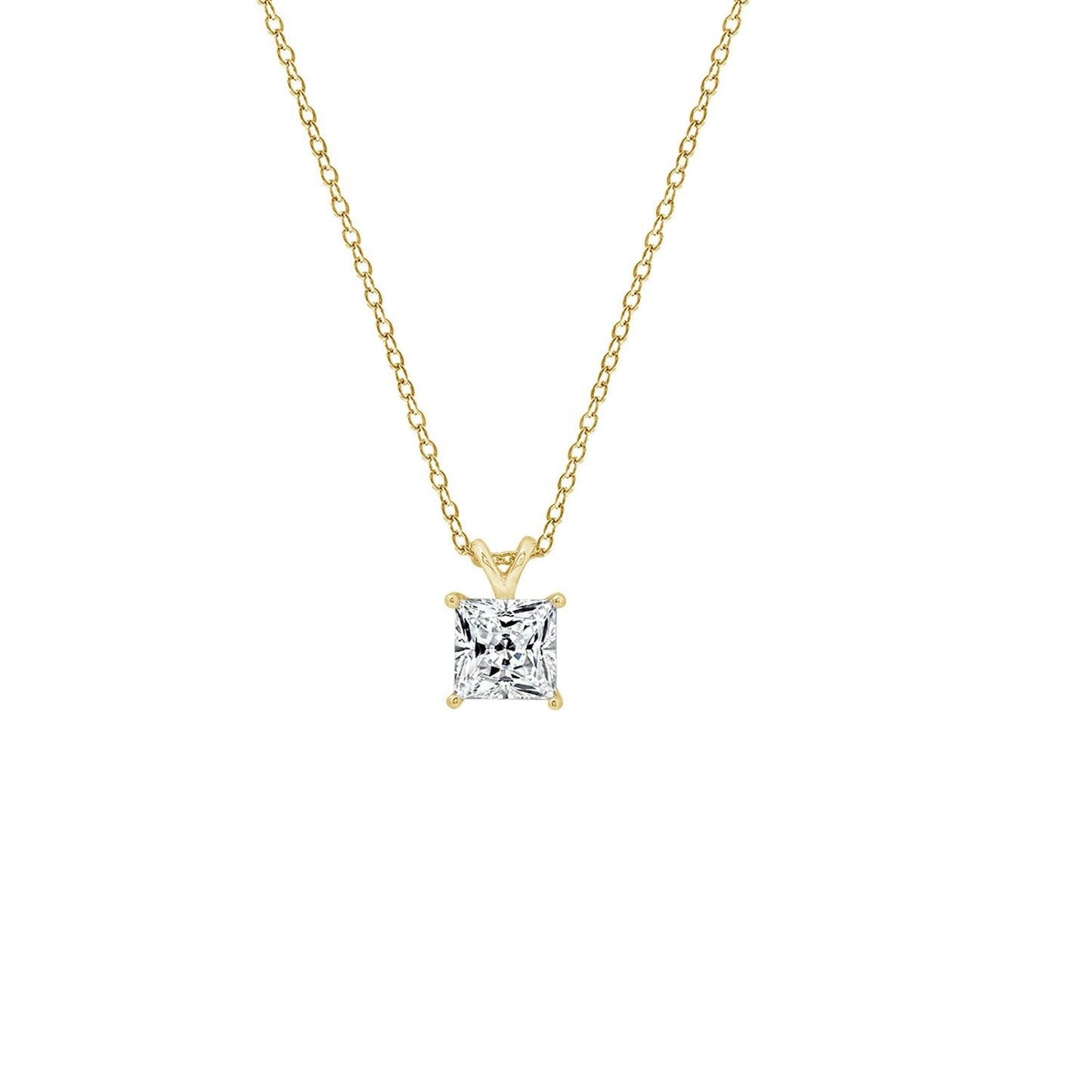 Princess Solitaire Pendant Necklace