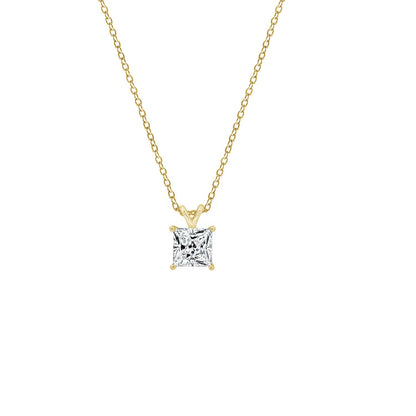 Princess Solitaire Pendant Necklace