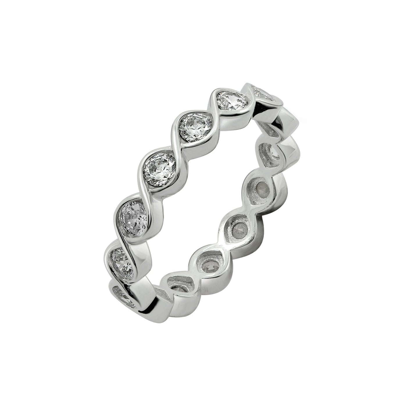 Twisted Bezel Eternity Band Ring