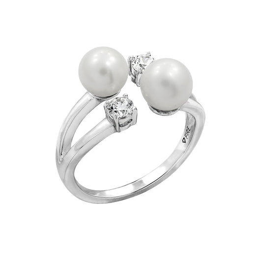 Double Cultured Pearl Cuff Ring