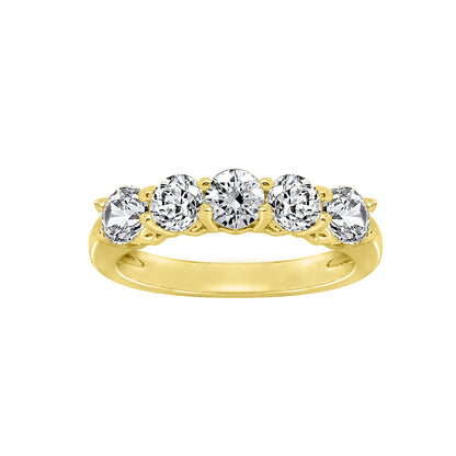 1.25cttw Round Cut Prong Set 5-Stone Ring