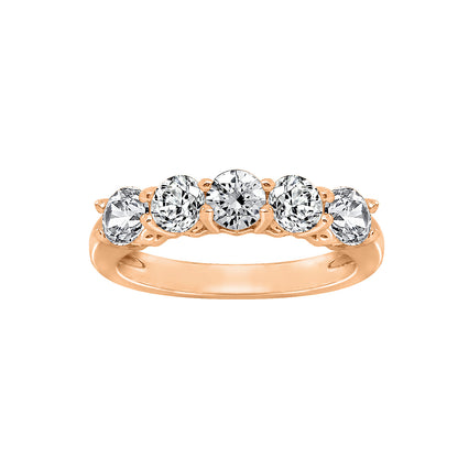 1.25cttw Round Cut Prong Set 5-Stone Ring