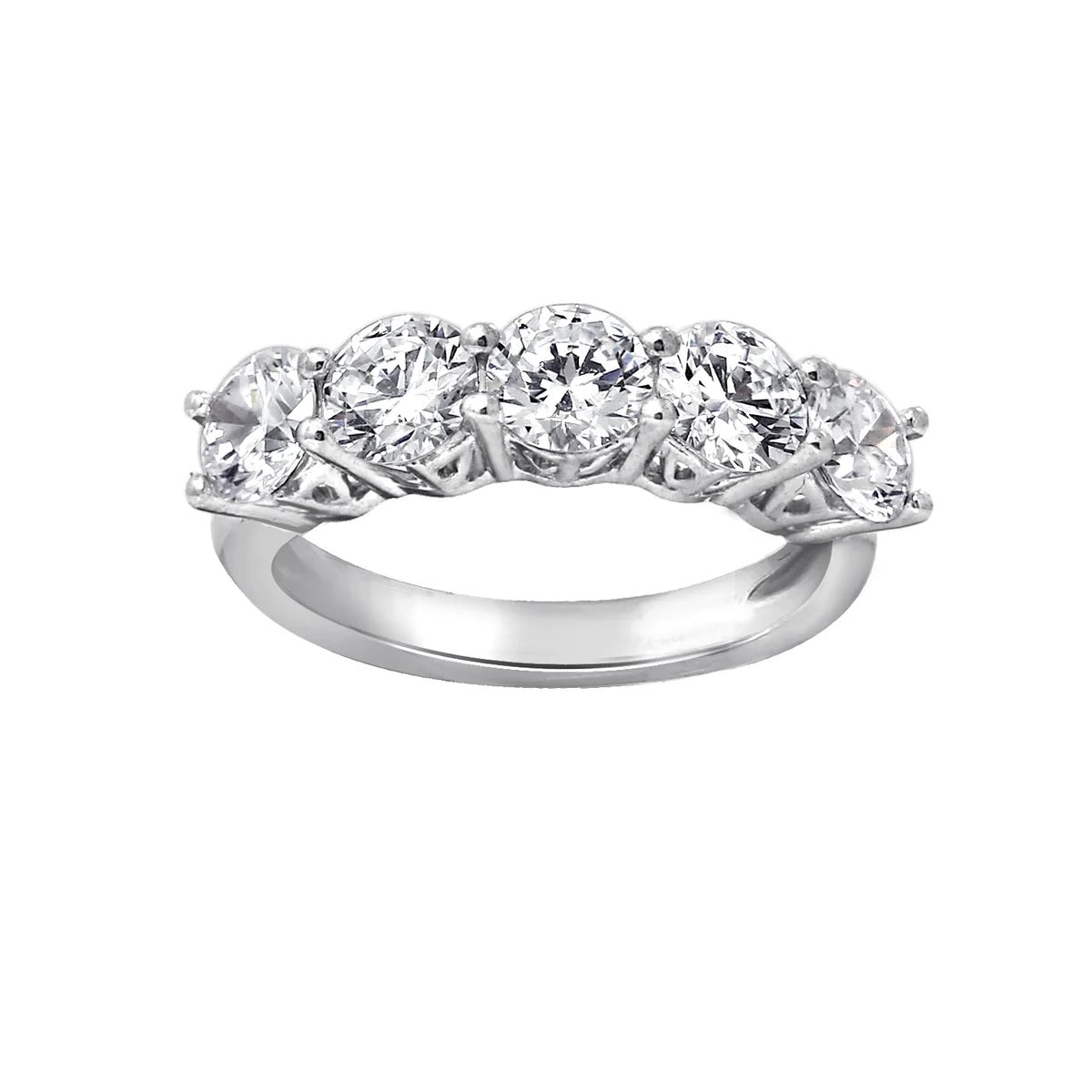 1.25cttw Round Cut Prong Set 5-Stone Ring