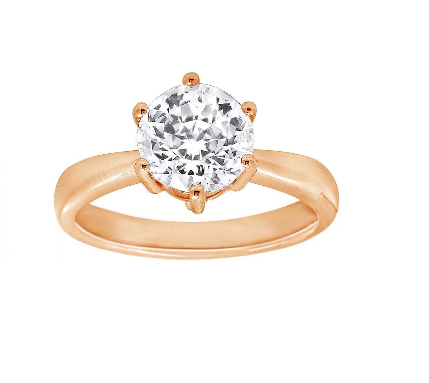 3.00cttw Round Cut 6 Prongs Solitaire Ring