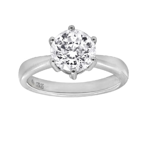 3.00cttw Round Cut 6 Prongs Solitaire Ring