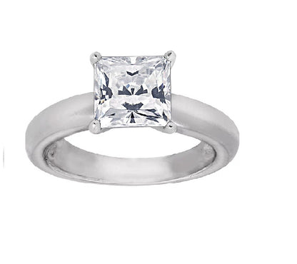 1.50cttw Princess-Cut Prong Set Solitaire Ring