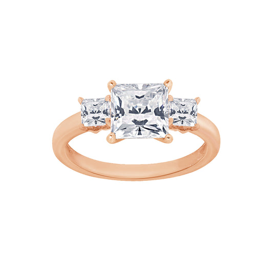 2.00cttw Princess-Cut 3-Stone Ring