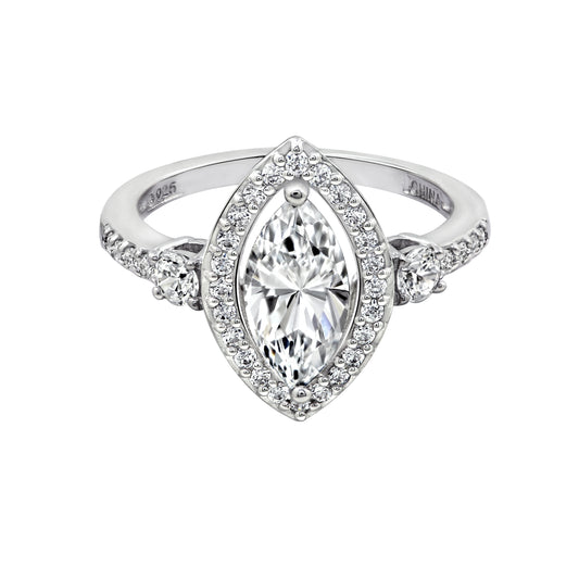 1.85 cttw Marquise Halo Ring