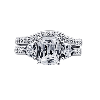 Cushion Emerald Cut Bridal Ring Set R2753501