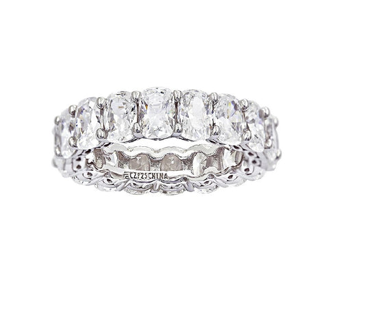 8.50 cttw Emerald Cushion Eternity Band Ring