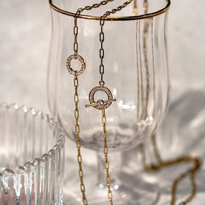 Pave Paper Clip Chain Necklace