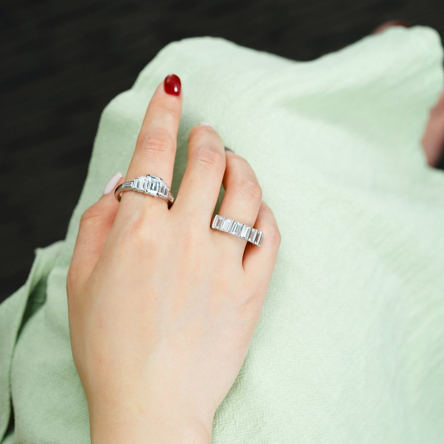 Tapered Emerald Cut Ring JER09761