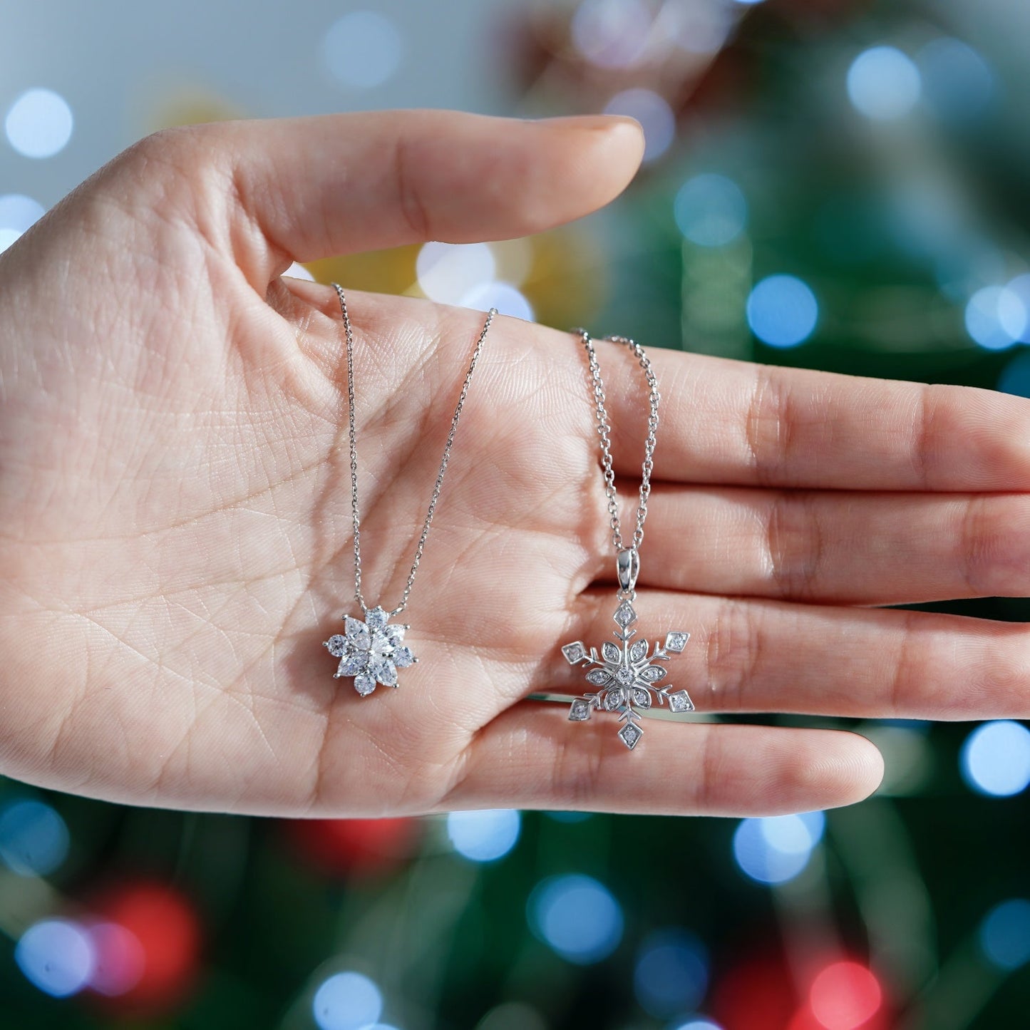 Unique Snowflake Pendant Necklace JEN10125