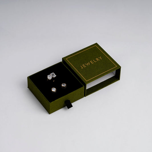 Paper Square Shape Slide Jewelry Box B019