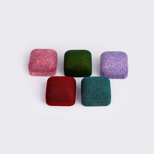 Felt Square Shape Jewelry Box 66x66x40mm B028