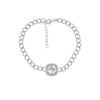 Cushion Halo Chain Bracelet JEB26065