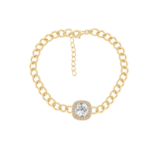 Cushion Halo Chain Bracelet JEB26065