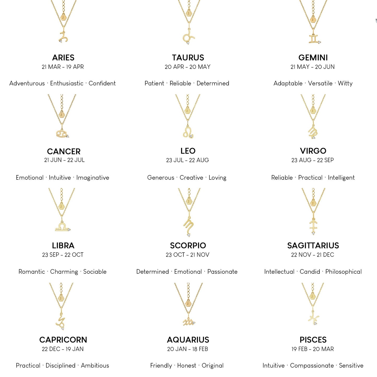 Horoscope Zodiac Necklace JEP237