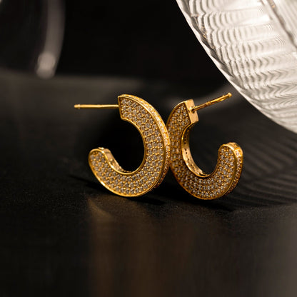 Two-way Pavé Hoop Earrings