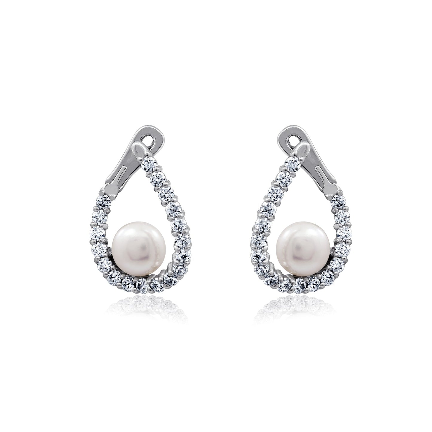 Pearl Omega Hoop Earrings JEE01719