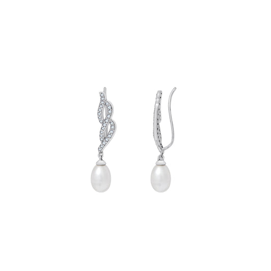 Drop Pearl Crawler Earrings JEE25594