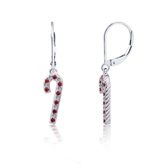 Candy Cane Christmas Leverback Earrings JEE02313