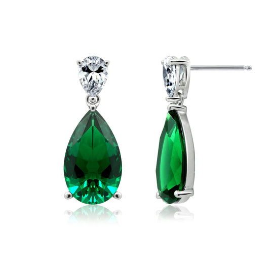 Kiera Couture RED CARPET EMERALD PEAR DROP EARRING