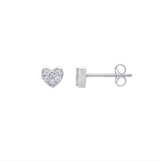 Pave Heart Tiny Stud Earrings JEE19568