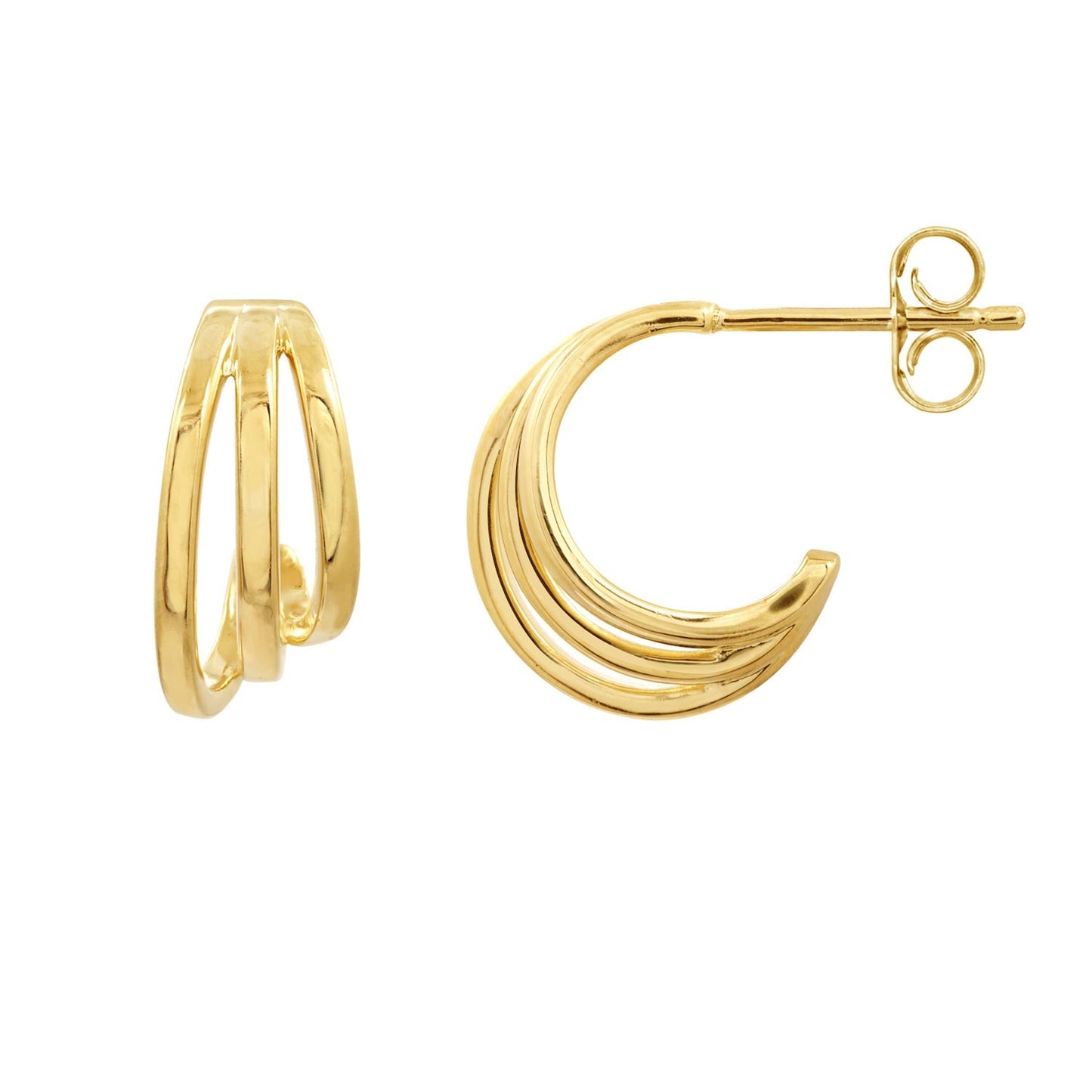 Plain Trio Duo Mini Open Hoop Earrings JEE22236