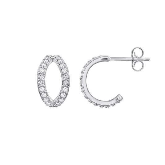 Pave Duo Hoop Earrings JEE22239