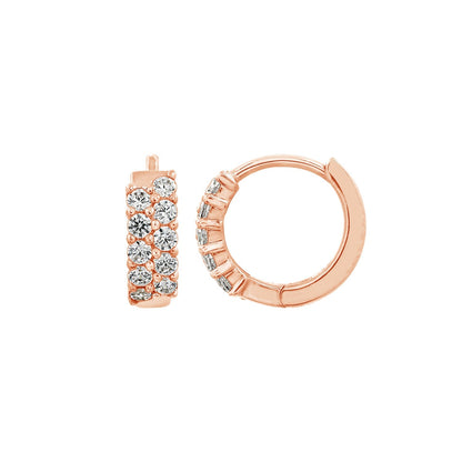 Double Row Pave Hoop Earrings JEE22258