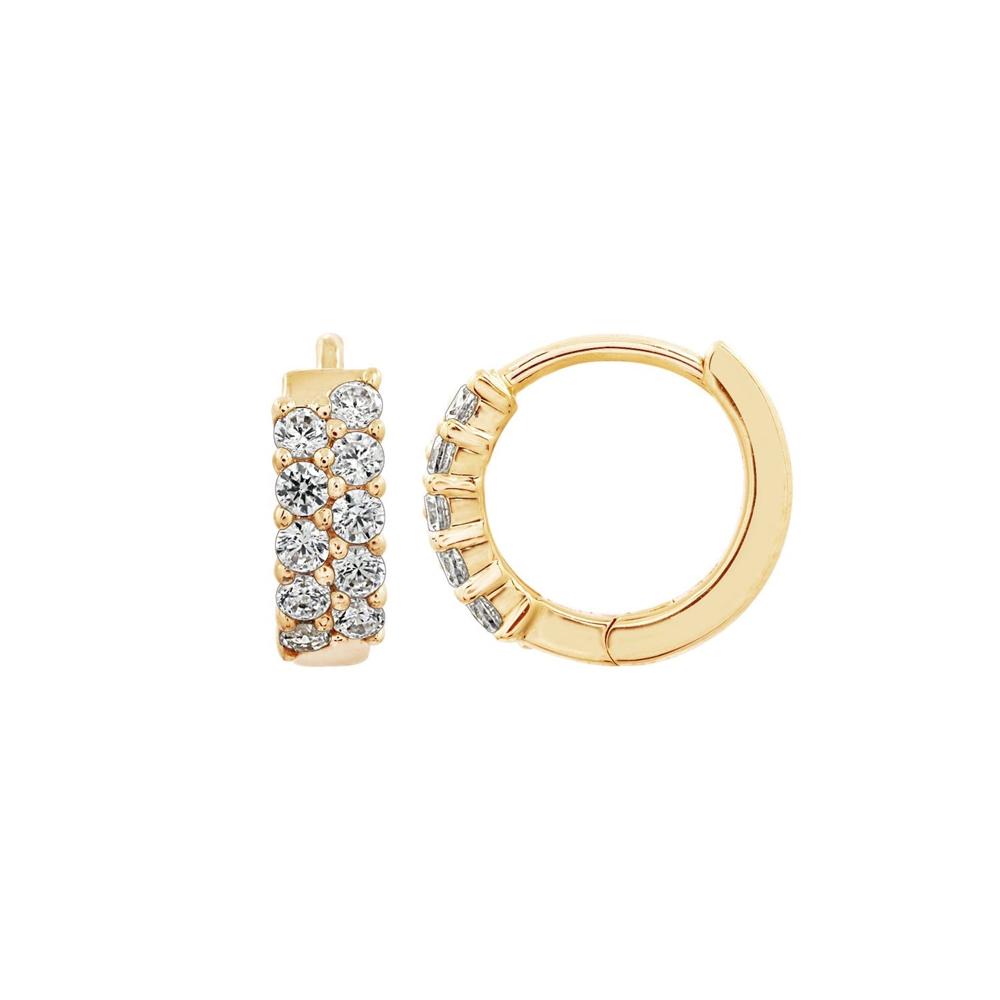 Double Row Pave Hoop Earrings JEE22258