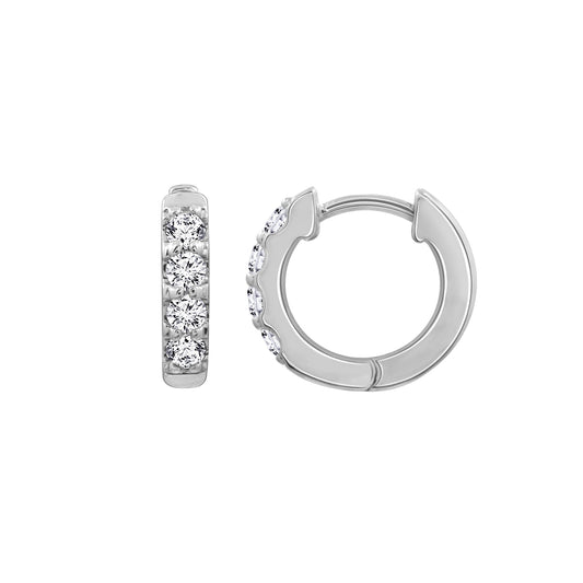 Single Row Pave Hoop Earrings JEE22263