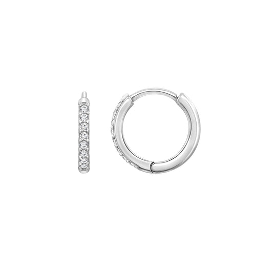 Pave Huggie Hoop Earrings