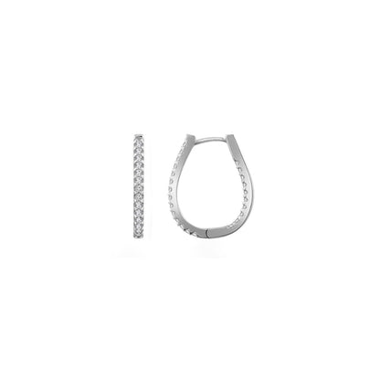 0.75 inch Oval Hoop Earrings JEE24317